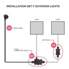 Kit de connexion pour 7 lampes d'extérieur