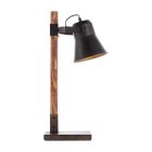 Lampe de table en bois marronne, Audrey, avec interrupteur