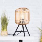 Lampe de table marronne industrielle, Brain, avec interrupteur