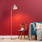 Lampadaire taupe rustique, Thalina, avec interrupteur