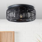 Lampe plafond en bois noire, Deacon