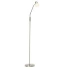 Lampadaire chromé en métal, Jaydah, avec interrupteur