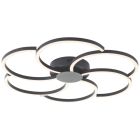 Plafonnier noir design, Somia, 32W, blanc chaud à froid réglable LED, avec télécommande