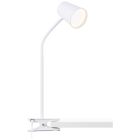 Lampe à pince blanche en plastique, Musab, 7W, 3000K LED, gradable en 3 étapes