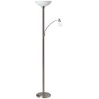 Lampadaire liseuse chromé moderne, Bernd, avec interrupteur