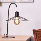 Lampe de table noire rétro, Famke, avec interrupteur