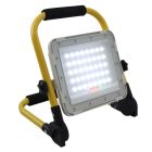 Lampe de chantier rechargeable jaune en aluminium, Hilmi, 60W, 6500K LED, IP44, avec interrupteur
