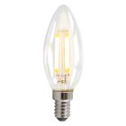 Dimmable E14 ampoule bougie LED, 3w, verre transparent, 2700k