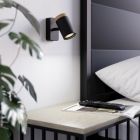 Spot mural noir en acier, Conradus, IP44