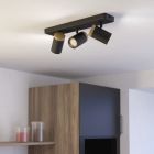 Spot mural noir en acier, Conradus, IP44