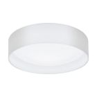 Lampe plafond blanche en tissu, Abano, 12W, 3000K LED
