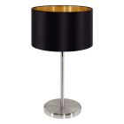 Lampe de table dorée en tissu, Terme, avec interrupteur