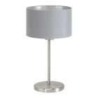 Lampe de table grise en tissu, Terme, avec interrupteur