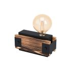 Lampe de table en bois marronne, Dragana, avec interrupteur
