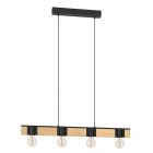 Lampe de table marronne en bois, Angela