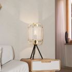 Lampe de table blanche en tissu, Rocco, avec interrupteur