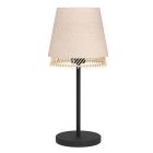 Lampe de table beige en tissu, Ruby, avec interrupteur