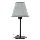 Lampe de table grise en tissu, Allan, avec interrupteur