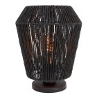 Lampe de table en papier noire, Caine, avec interrupteur