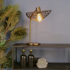 Lampe de table bronze en acier, Suraj, avec interrupteur
