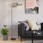 Lampadaire bronze en acier, Suraj, avec interrupteur