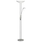 Lampadaire liseuse nickel en verre, Brava, avec interrupteur