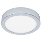Plafonnier salle de bain chromé en plastique, Geraldo, 11W, 3000K LED, IP44
