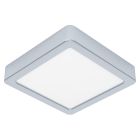 Plafonnier salle de bain chromé en plastique, Geraldo, 11W, 3000K LED, IP44