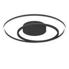 Plafonnier connecté noir en aluminium, Cecilia, 21,5W, blanc chaud à froid réglable LED