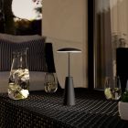 Lampe de table noire en acier, Ishika, 2,8W, white switch LED, IP54, avec variateur tactile