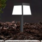 Spot à piquer solaire noir en plastique, Imelda, 7,5W, 3000K LED, IP65