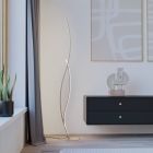 Lampadaire marron en acier, Tevin, 20W, 4000K LED, avec interrupteur