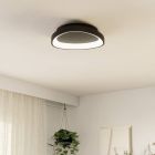 Plafonnier noir en plastique, Shauni, 12W, blanc chaud à froid réglable LED, avec télécommande