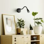 Applique murale noire en plastique, Obbe, 3,8W, 3000K LED, avec interrupteur