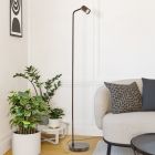 Lampadaire bronze en acier, Rochdi, avec interrupteur