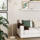 Lampadaire marron en acier, Sahila, avec interrupteur