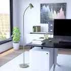 Lampadaire vert en acier, Sahila, avec interrupteur