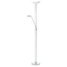 Lampadaire liseuse chromé en verre, Brava, 20W, 3000K LED, avec interrupteur