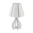 Lampe de table blanche en bois, Bergama, avec interrupteur