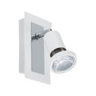 Spot plafond chromé en acier, Tisha, avec interrupteur