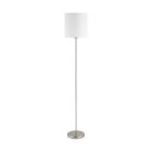 Lampadaire blanc en tissu, Abano, avec interrupteur