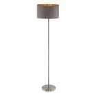 Lampadaire marron en tissu, Terme, avec interrupteur