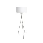 Lampadaire trépied blanc en tissu, Anuschka, avec interrupteur