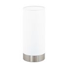 Lampe de table nickel en verre, Asiye, avec interrupteur