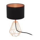 Lampe de table cuivre en tissu, Acri, avec interrupteur