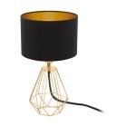 Lampe de table laiton en tissu, Acri, avec interrupteur
