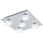 Plafonnier chromé en plastique, Busra, 7W, 3000K LED, IP44