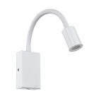 Applique murale blanche en plastique, Cafer, 4W, 3000K LED, avec interrupteur