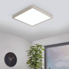 Plafonnier connecté nickel en plastique, Geraldo, 19,5W, blanc chaud à froid réglable LED, IP44