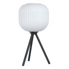 Lampe de table noire en acier, Elvera, avec interrupteur